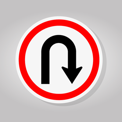 U Turn Circular Road Sign