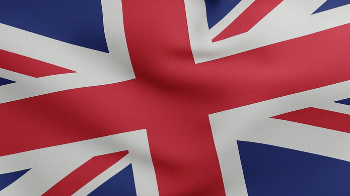 UK Fabric Flag at Angle