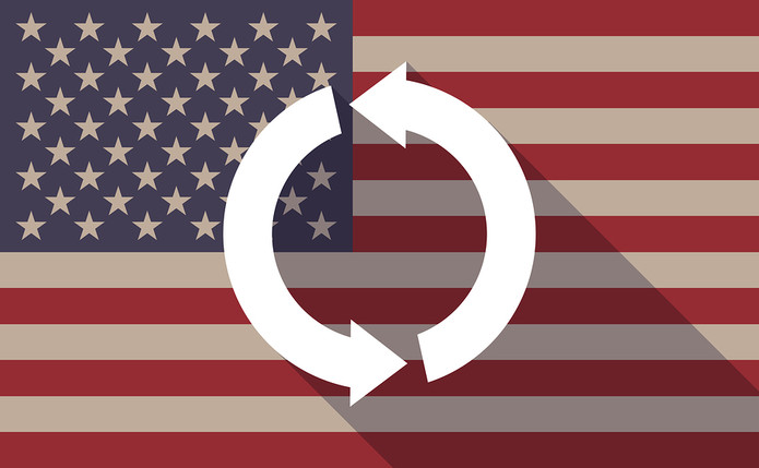 USA Flag Circulating Arrows