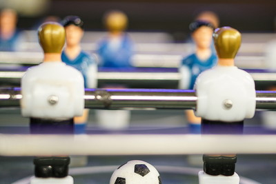 White and Blue Table Soccer Figures