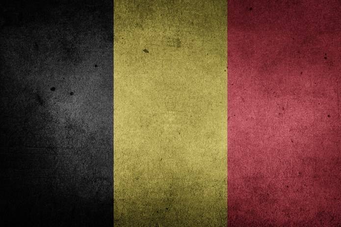 Worn Belgium Flag