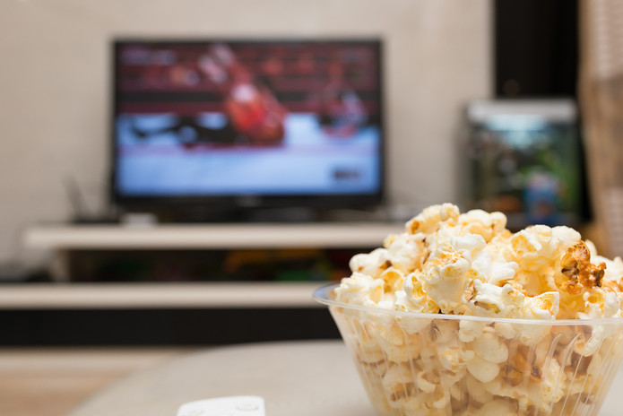 Wrestling on TV with Popcorn