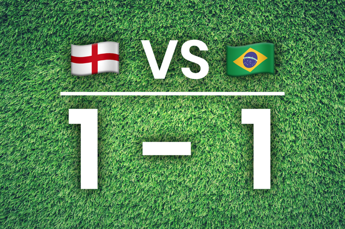 England vs Brazil 1-1