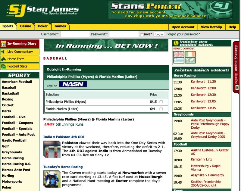 Stan James 2013 Screenshot
